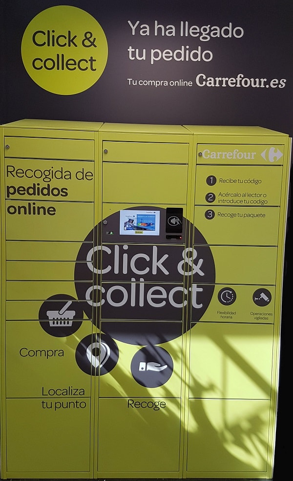 Consigna inteligente vinilada con la imagen de Carrefour