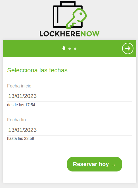 Motor de reservas web para custodia de equipaje