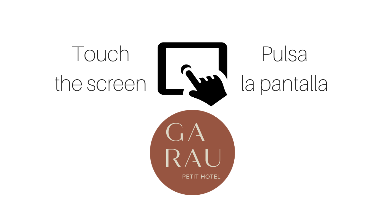 Pantalla de la consigna del Hotel Garau: pulse la pantalla